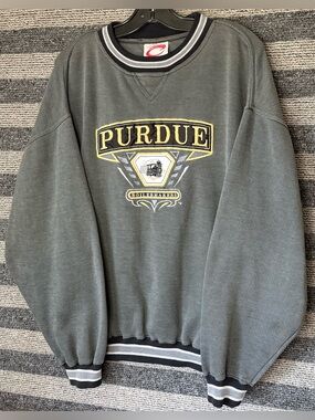 Vintage 90’s Purdue University Boilermakers Gray Crewneck Sweatshirt Large EUC